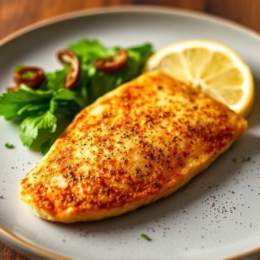 Cotoletta alla milanese dorata, servita con una fetta di limone