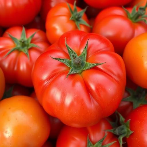 Diversi tipi di pomodori italiani maturi