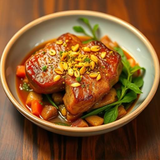 Piatto di osso buco alla milanese, guarnito con gremolada