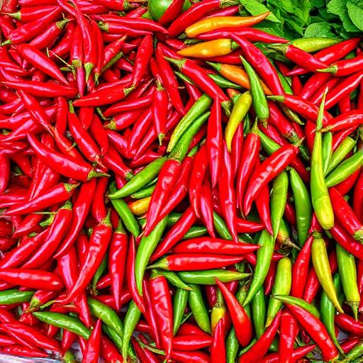 Un assortimento di peperoncini rossi freschi