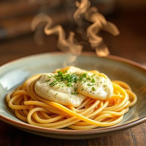 Un piatto di pasta alla carbonara fumante