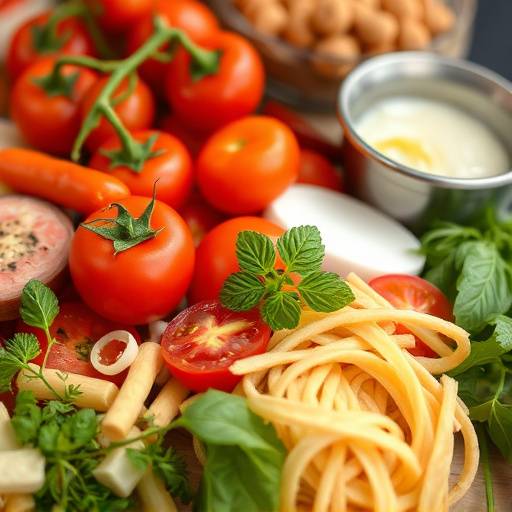 Un primo piano di ingredienti freschi italiani