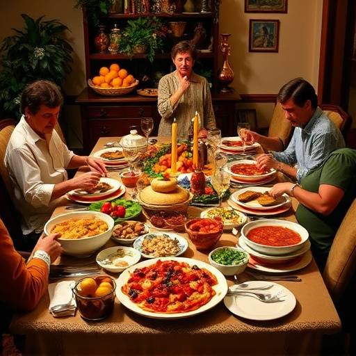 Una tavola imbandita con una variet&radic;&dagger; di piatti italiani