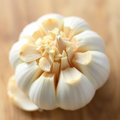 Una testa d'aglio con spicchi separati
