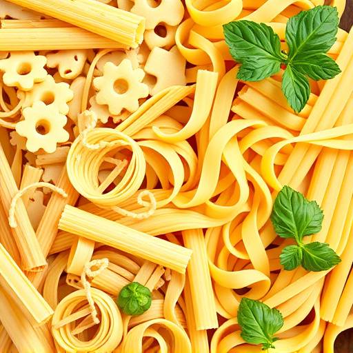 Vari tipi di pasta italiana secca e fresca